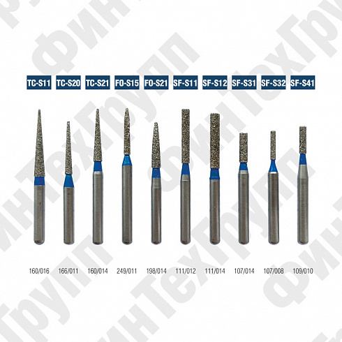 Алмазные боры TC-S11 TC-S21, FO-S21, SF-S11 SF-S41 нумерация идентична борам MANI